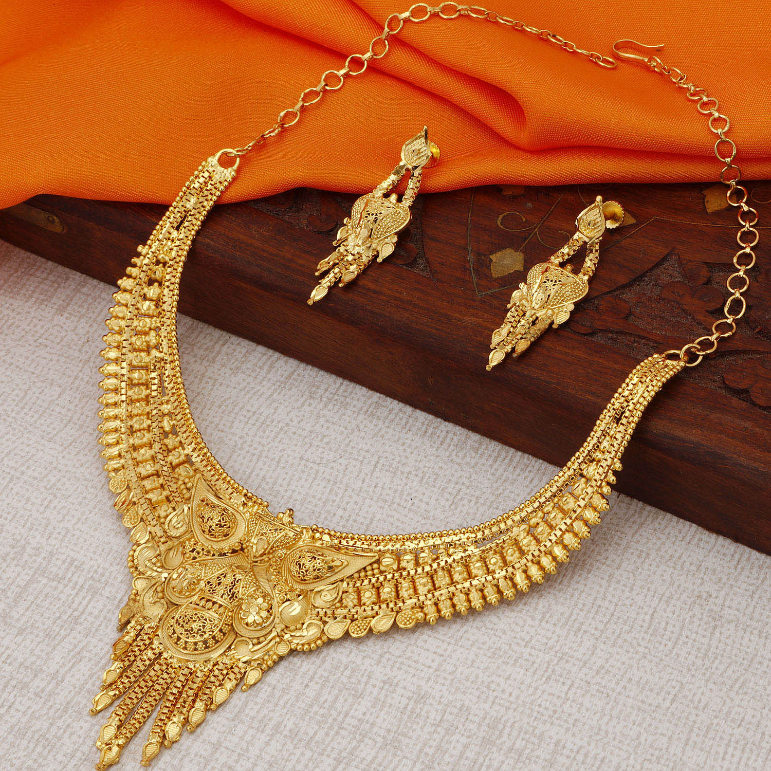 Designer Gold Necklace, necklace - Dial kerala